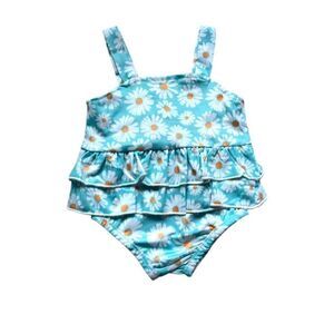 New Baby Girls Wild Daisy Boutique Ruffle One Piece Swimsuit Bathing Suit 6-12 m